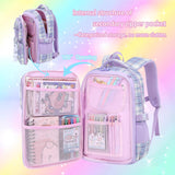 3-Piece Girls School Backpack Set with Lunch Bag