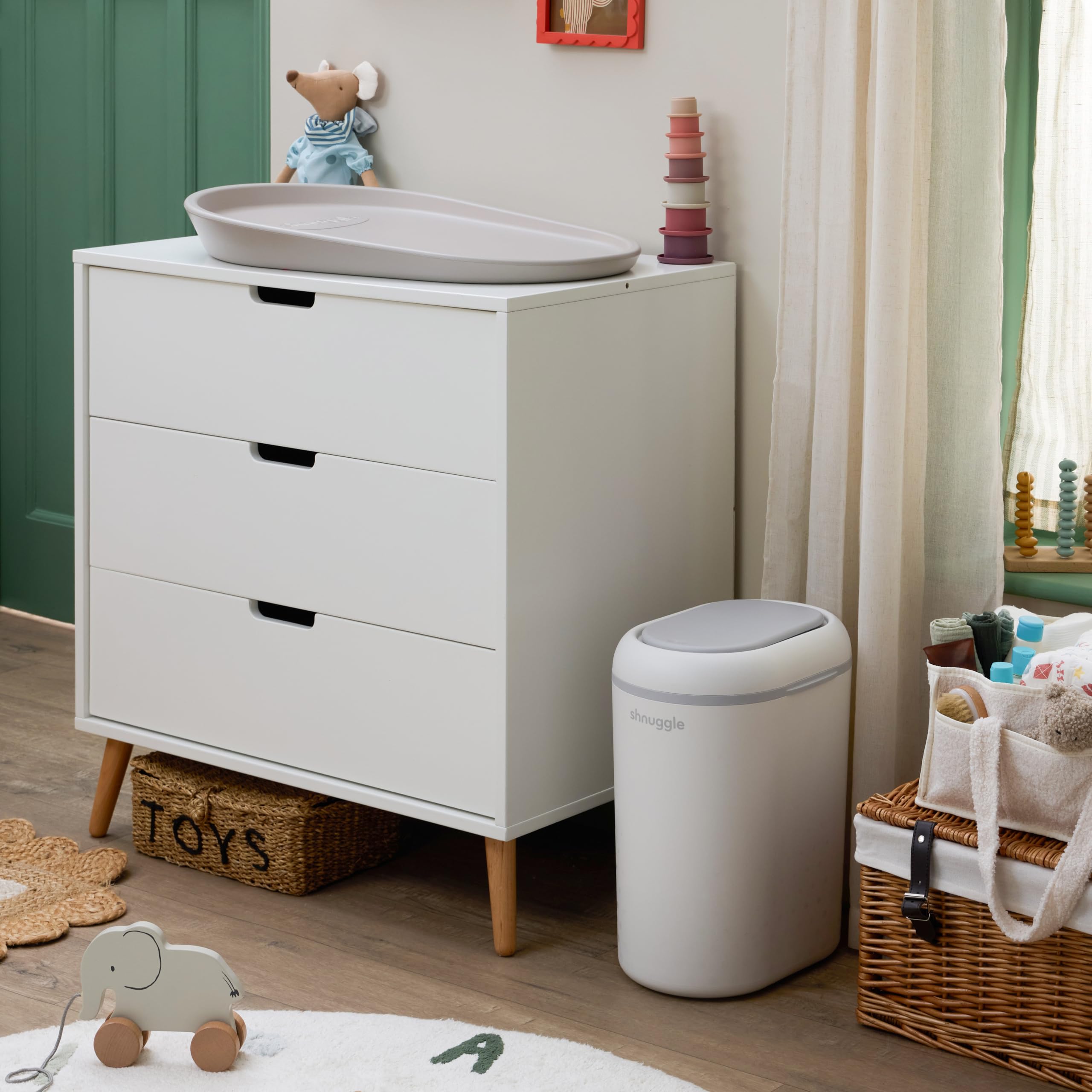 Odor Lock Diaper Pail with Dual-Seal Airlock – Hands-Free Baby Diaper Disposal Bin for Nursery