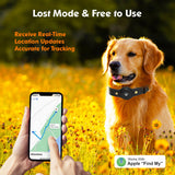 BOMERAHE GPS Dog Tracker Collar Apple Find My Waterproof Adjustable Smart Tracking Pet Collar No Subscription