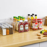 6-Pack Clear Pantry Organizer Bins – Plastic Storage Containers with Handles (Clear)