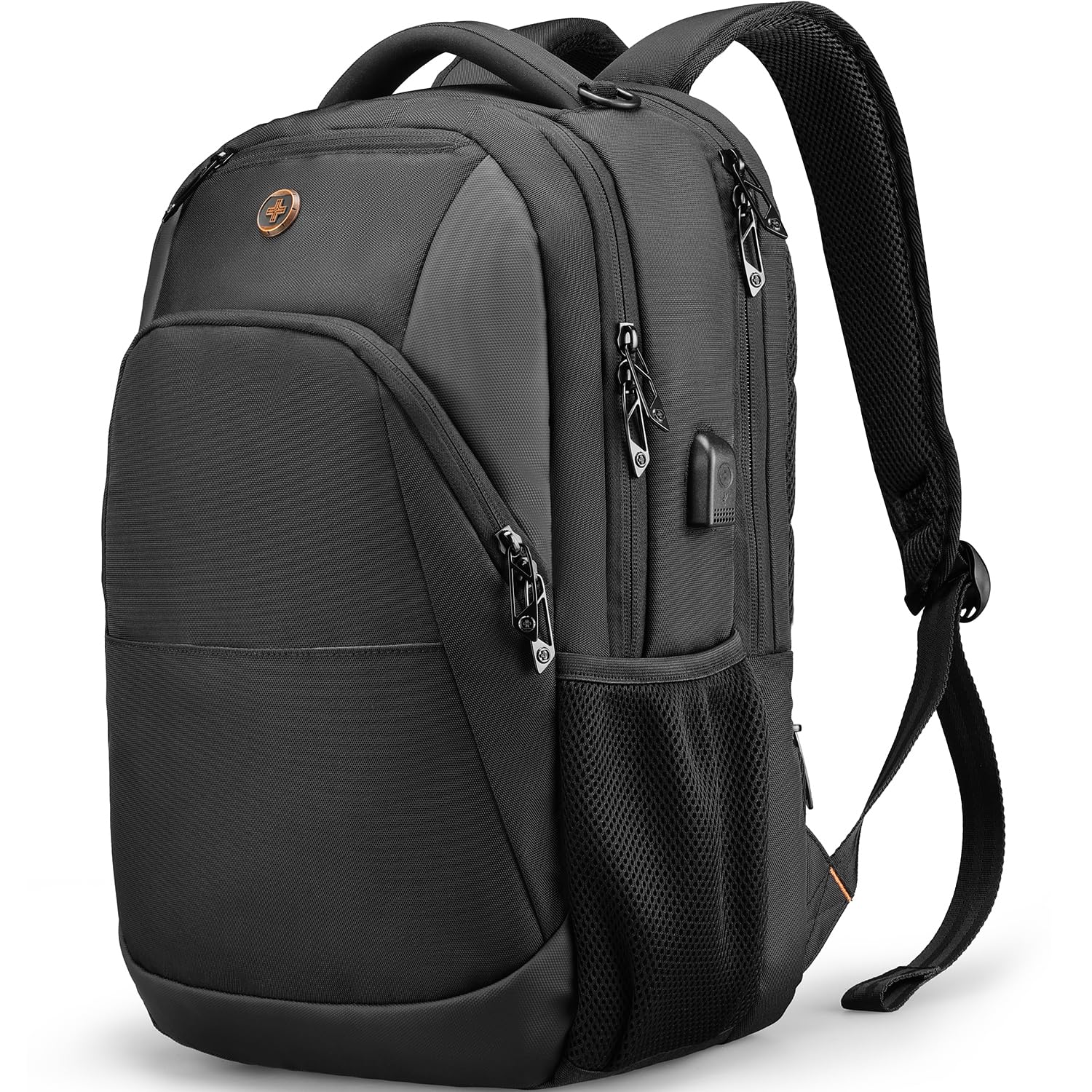 Design Travel Laptop Backpack with RFID Protection & USB Charging – 16″ College & Business Backpack (Black)