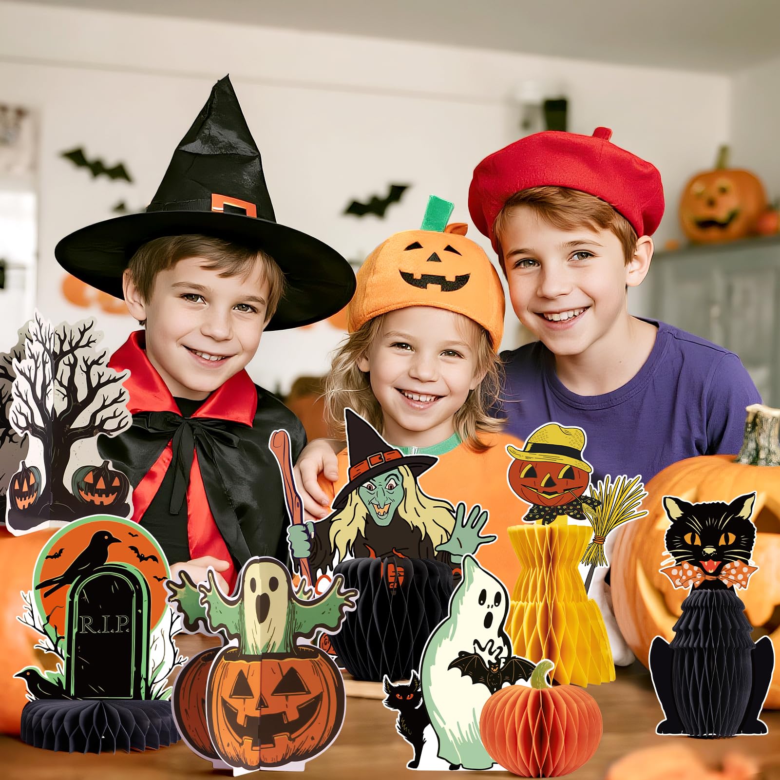 Halloween Table Centerpieces – Reusable Party Decorations for Kids & Adults with Fun Spooky Designs