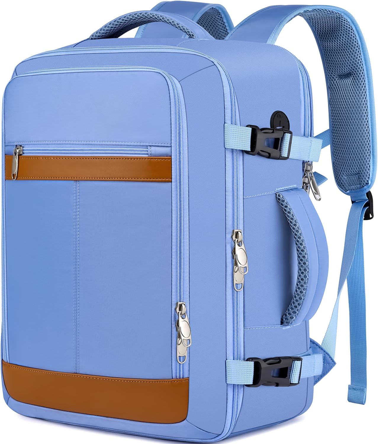 25L Airplane-Approved Travel Backpack with Shoe Pouch & 15.6-Inch Laptop Compartment