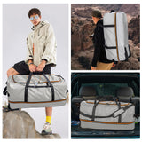 MorthanaBag 32” Expandable Rolling Duffel Bag, 1680D Oxford Foldable Travel Duffle with 2 Wheels (Grey)