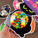 DIY Halloween Candy Holder Greeting Card Kit – 36 Pack Trick-or-Treat Gift Cards with Clear Dome Holders