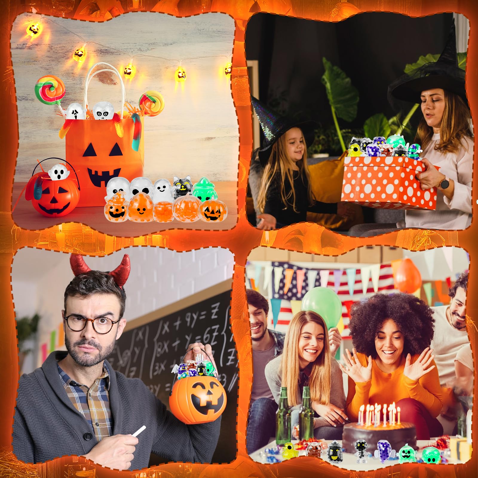 24 Pack Halloween Squishy Toys – Mini Stress Balls for Kids, Non-Candy Halloween Treats & Party Favors (First Edition)