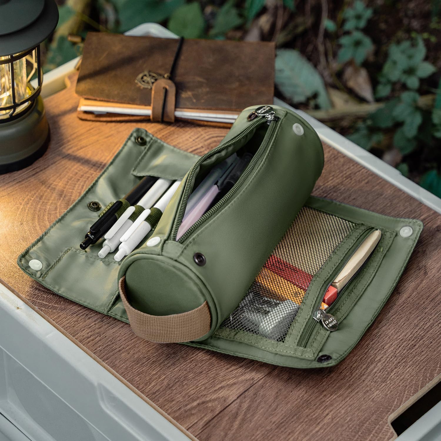 Green Roll-Up Large Capacity Pencil Case