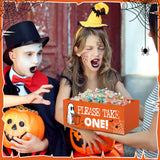 Wooden “Please Take One” Halloween Candy Bowl – Orange Rustic Trick or Treat Box