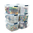 Rubbermaid CleverStore Clear 32 Qt Stackable Plastic Storage Bins with Lids – 6 Pack