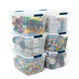Rubbermaid CleverStore Clear 32 Qt Stackable Plastic Storage Bins with Lids – 6 Pack