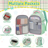 Green Kawaii Backpack Set with Lunch Bag and Coin Purse