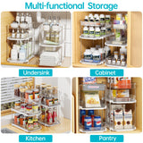 Delamu Modular 3-Tier Pull-Out Under Sink Organizer Set – Stackable Clear Storage System for Kitchen & Bathroom (White)