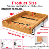 DINDON Oak Wood Single-Tier Pull-Out Cabinet Shelf – Heavy-Duty Slide-Out Drawer for Under-Counter Storage (1 Tier)