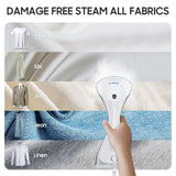 2-in-1 Handheld Garment Steamer Iron 1200W Fast Heat Portable Wrinkle Remover with Leak-Proof Design