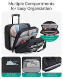 Bagsmart Rolling Laptop Briefcase with Wheels for 17.3-Inch Laptop & TSA Lock – Black