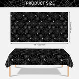 Halloween Tablecloths – 2 Pack Black Spider Web Plastic Table Covers (108 x 54 Inches)