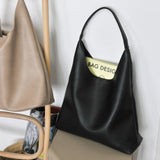 Soft Vegan Leather Hobo Bag for Women – Slouchy Shoulder Handbag with Spacious Interior (Black)