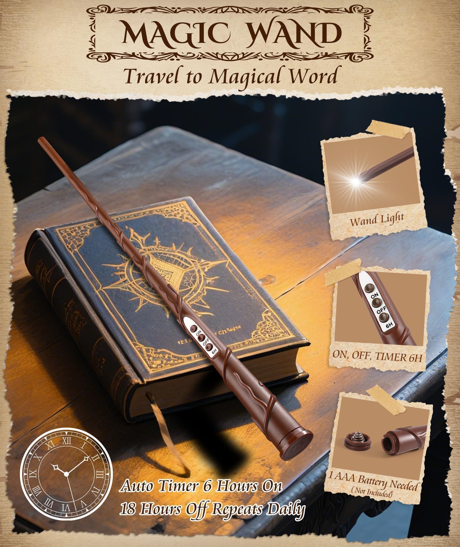 Floating Halloween Candles with Remote Wand – 6" Battery Operated LED Hanging Candles, Flickering Light Set (White)