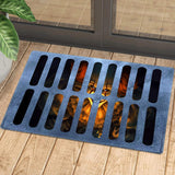 Halloween 3D Illusion Clown Doormat – Horror Movie Style Non-Slip Indoor & Outdoor Floor Mat (19.7x31.5 Inches, Blue)