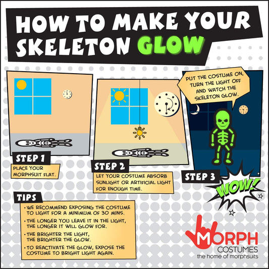 Kids Glow-in-the-Dark Skeleton Costume – Halloween Bodysuit for Boys & Girls 💀🌙