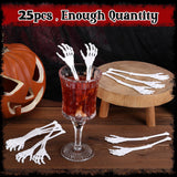 Halloween Skeleton Drink Stirrers – 25 Pcs Plastic Swizzle Sticks for Cocktails & Party Drinks