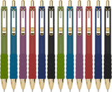 12-Pack Gold Retractable Black Ink Ballpoint Pens