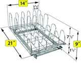 Lynk Professional Extra-Large Pull-Out Pot Lid & Cookie Sheet Organizer – Heavy-Duty Sliding Cabinet Rack