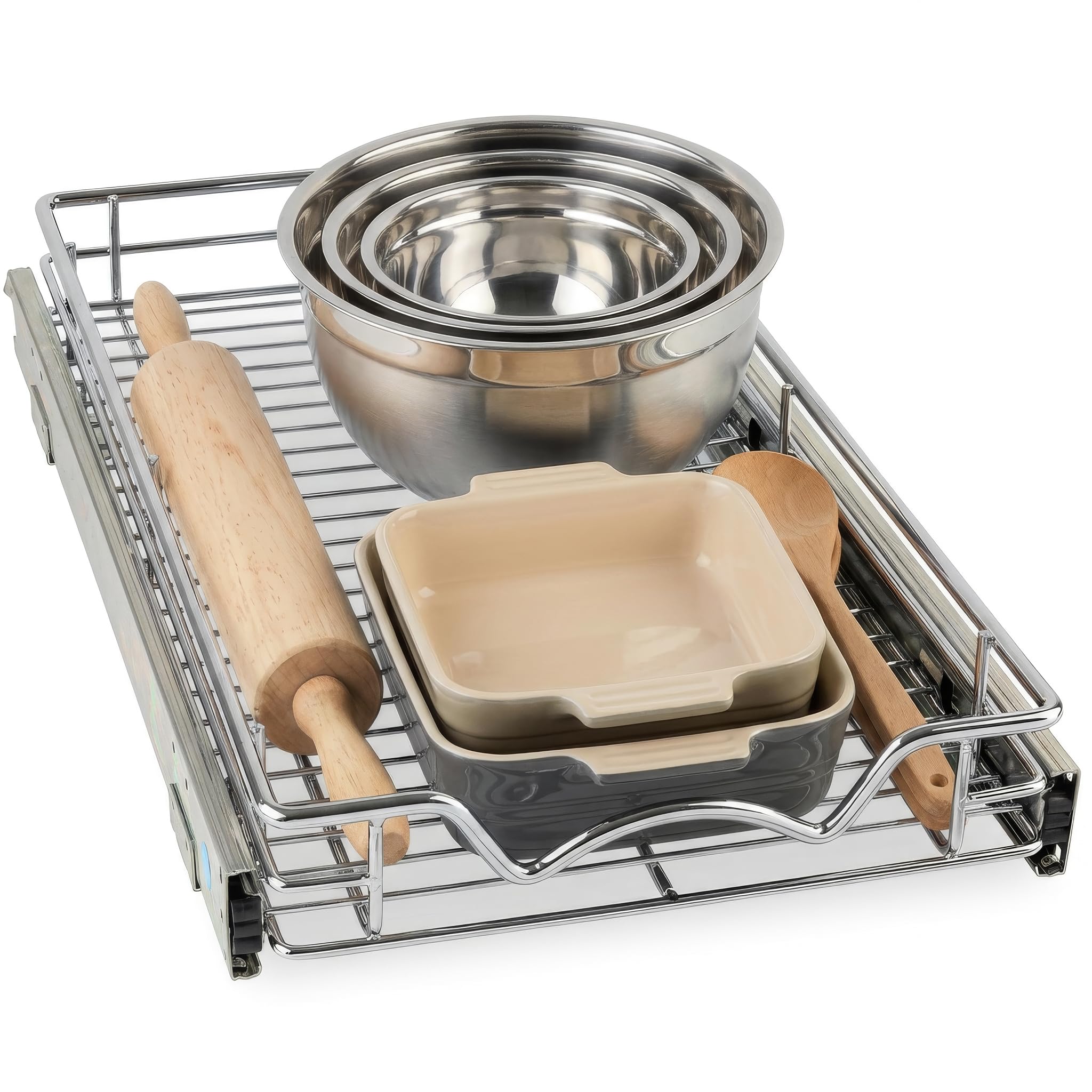 Holdn’ Storage Narrow Pull-Out Cabinet Organizer – Heavy-Duty Slide-Out Drawer for Slim Cabinets