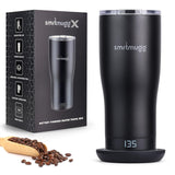 SmrtMugg X Self Heating Coffee Mug 19oz with LCD Temperature Display 8-Hour Battery & Charging Coaster