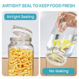 Vtopmart 78oz Glass Food Storage Jars with Airtight Clamp Lids – 3-Pack Large Kitchen Canisters with Reusable Labels