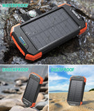 BLAVOR 10000mAh Solar Power Bank with 20W USB-C Fast Charging, Wireless Charging, Dual Flashlight & Compass – Waterproof Outdoor Portable Charger for iPhone, Samsung & Camping
