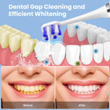 2-in-1 Electric Toothbrush Water Flosser – Portable Cordless Oral Irrigator with 3 Cleaning Modes & Travel Water Tank (White)
