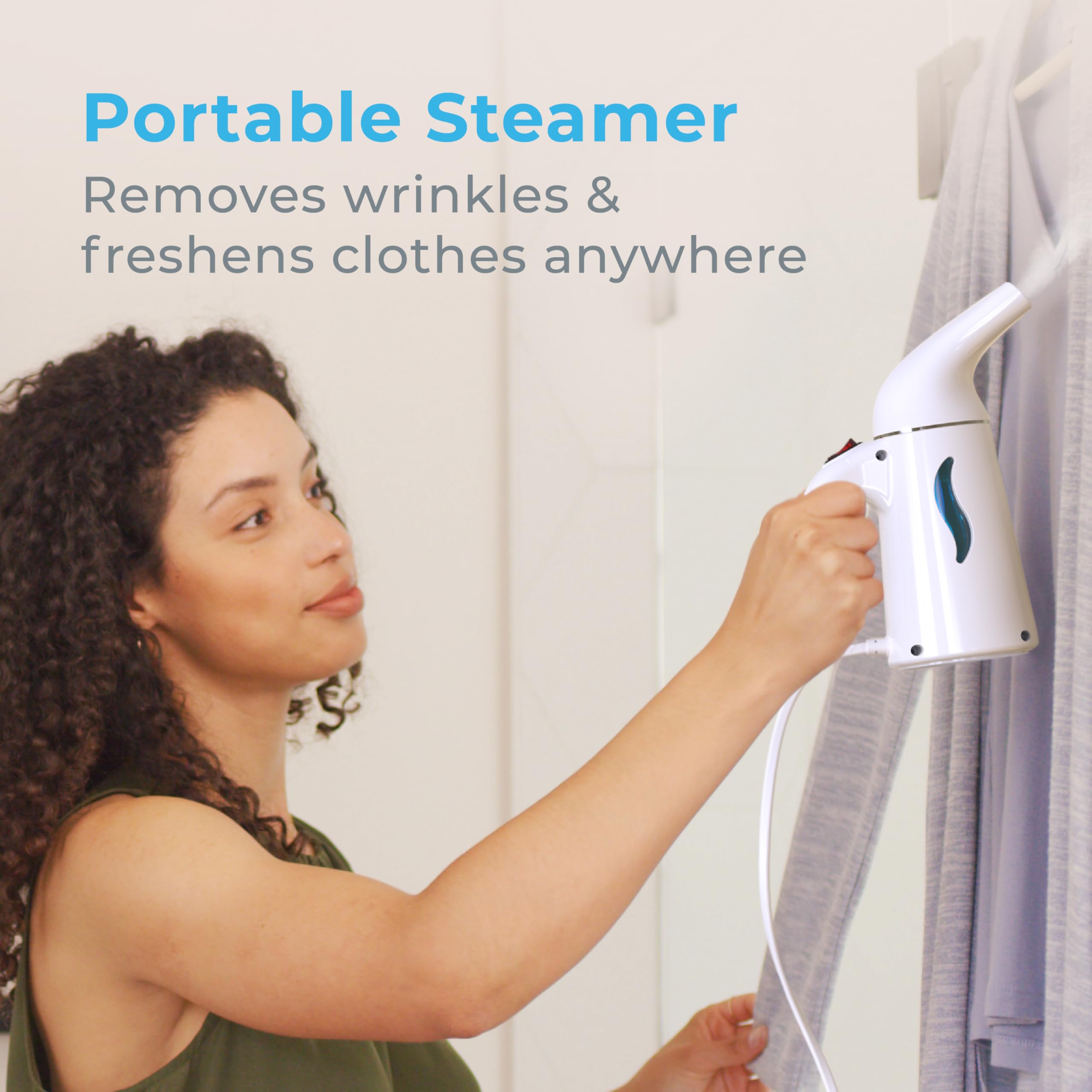 Portable Handheld Travel Garment Steamer with Fast Heat, Auto Shut-Off and Compact Wrinkle Remover System