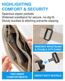 Hidden Travel Money Belt with RFID Blocking – Sweat-Proof Waist Wallet for Secure Storage (Beige)