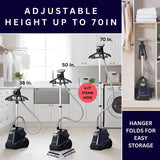 Commercial Standing Garment Steamer with 3L Tank, Telescopic Support and Professional Fabric Care System