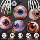 Halloween Eyeball Plates Set – 96 Pcs Disposable Dinner & Dessert Plates with Scary Eyes Design for Spooky Parties