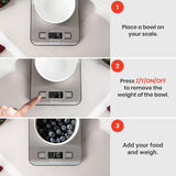Digital Kitchen Scale with LCD Display – Precision Stainless Steel Food Scale (11 lb / 5 kg)