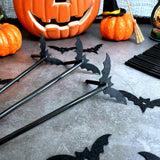 20PCS Black Halloween Bat Straws – Reusable Plastic Party Straws for Drinks, Kids, Birthday, Cosplay & Halloween Decorations
