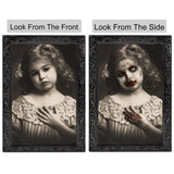 3D Lenticular Haunted Portrait Set 👻 – 3-Pack Changing Face Halloween Wall Frames (Style A, Black PVC)
