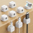 JOYROOM Magnetic Cable Clips – Adjustable Adhesive Cord Holder for Desk, Wall & Car (White, 9-Pack)