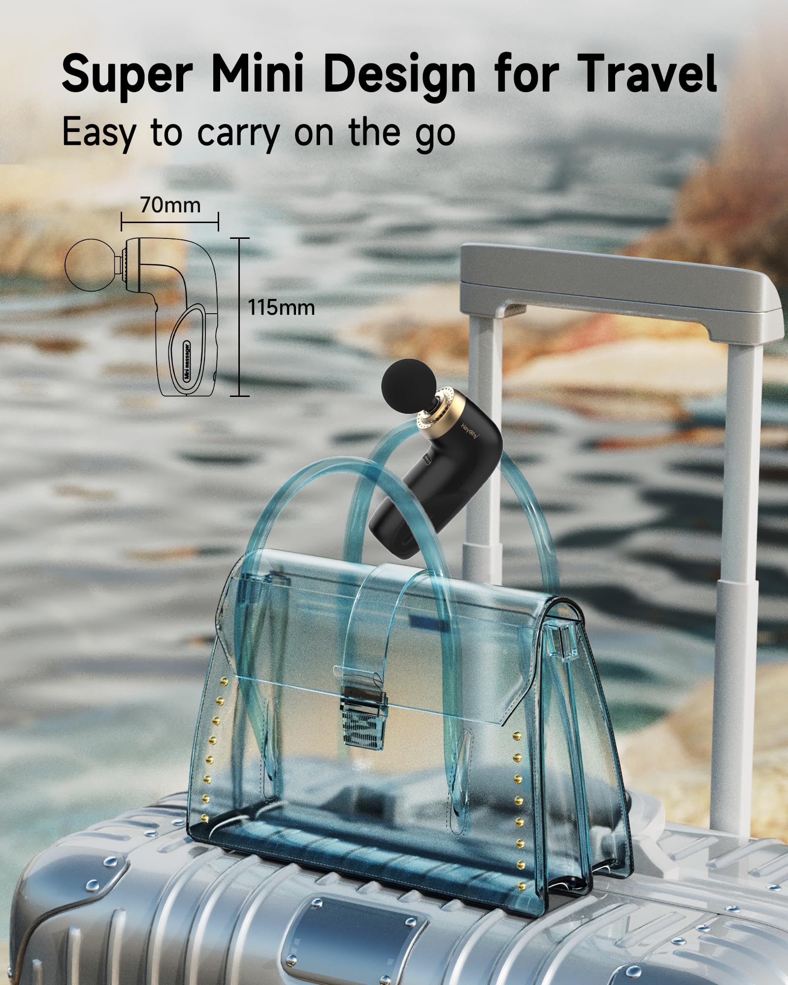 Portable Mini Massage Gun – Deep Tissue Muscle Massager with USB-C Charging for Gym, Travel & Muscle Recovery