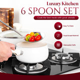 6-Piece Premium Stainless Steel Cooking Utensil Set with Ergonomic Handles – Silver