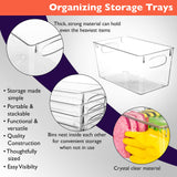 Clear Stackable Storage Bins with Handles – Pantry & Refrigerator Organizer (Transparent)