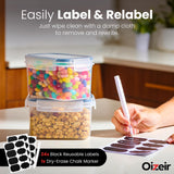 Airtight Food Storage Containers – 24 Pack Clear Pantry Canisters with Locking Lids & Labels