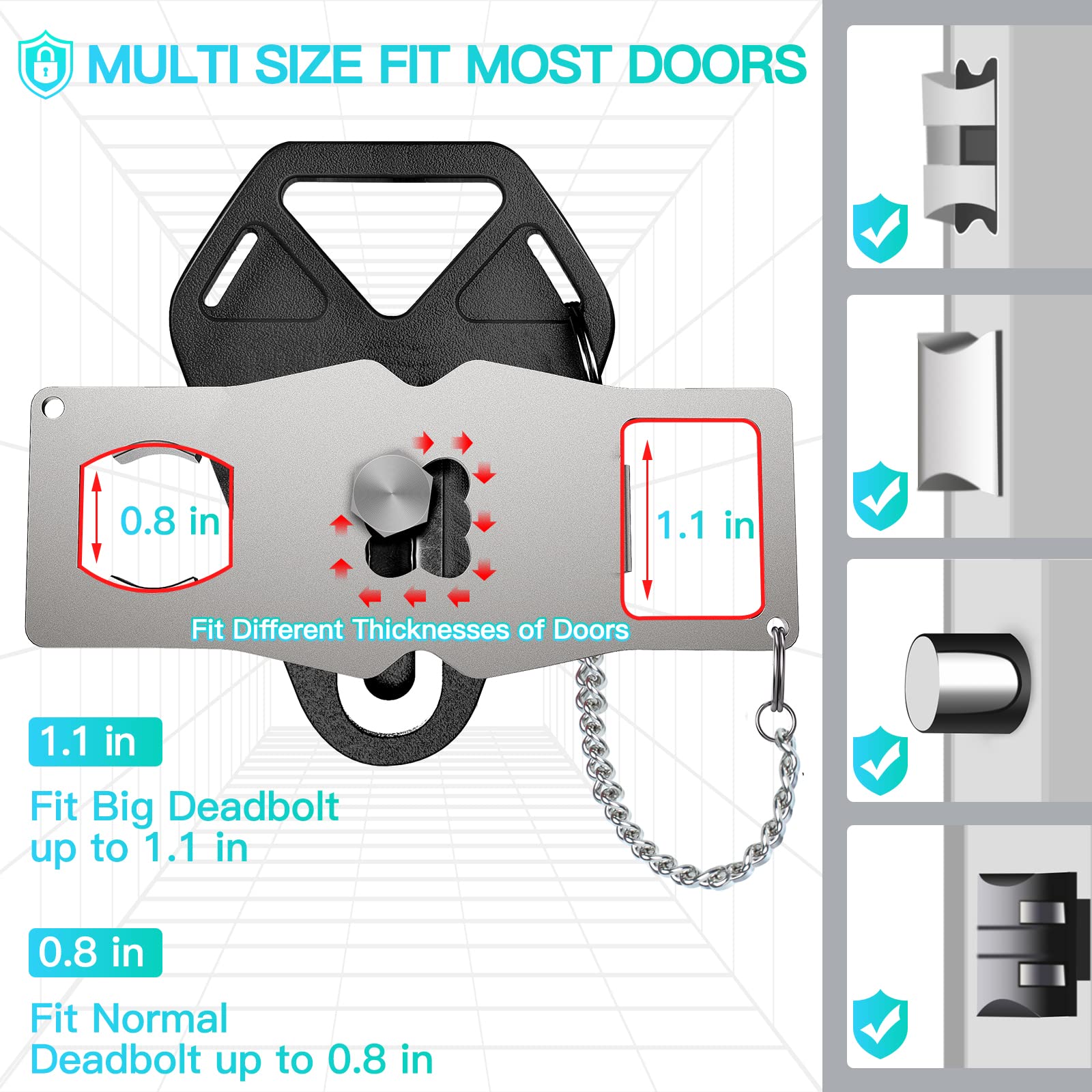 Portable Travel Door Lock (2-Pack) – Inside Door Security Device for Hotels, Apartments & Solo Travelers