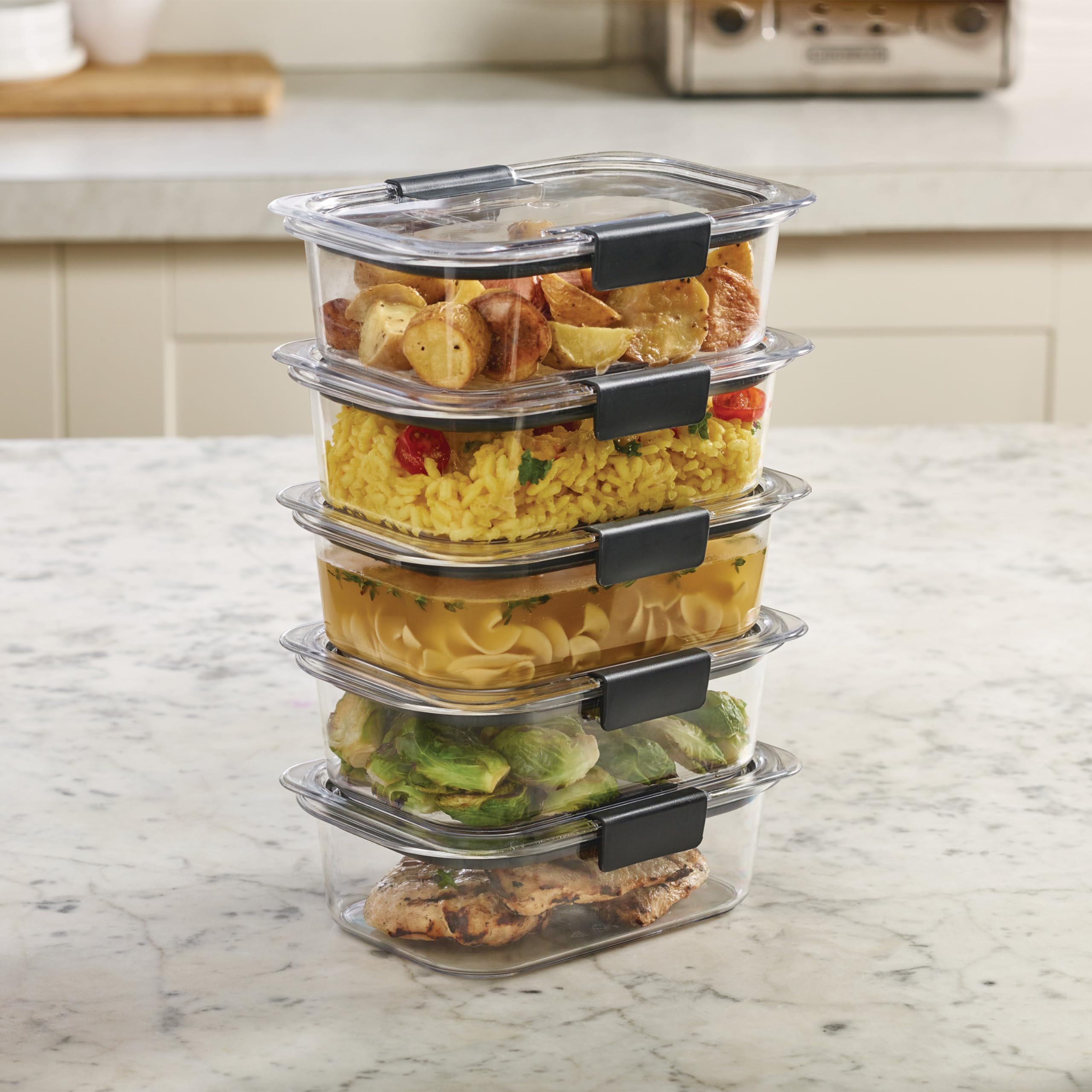 Brilliance Tritan Food Storage Containers – 3.2-Cup Leak-Proof Stackable Set (10-Piece)