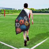 Brotou Extra-Large Mesh Sports Ball Bag 40 x 30 in – Heavy-Duty Team Equipment Carrier with Adjustable Strap