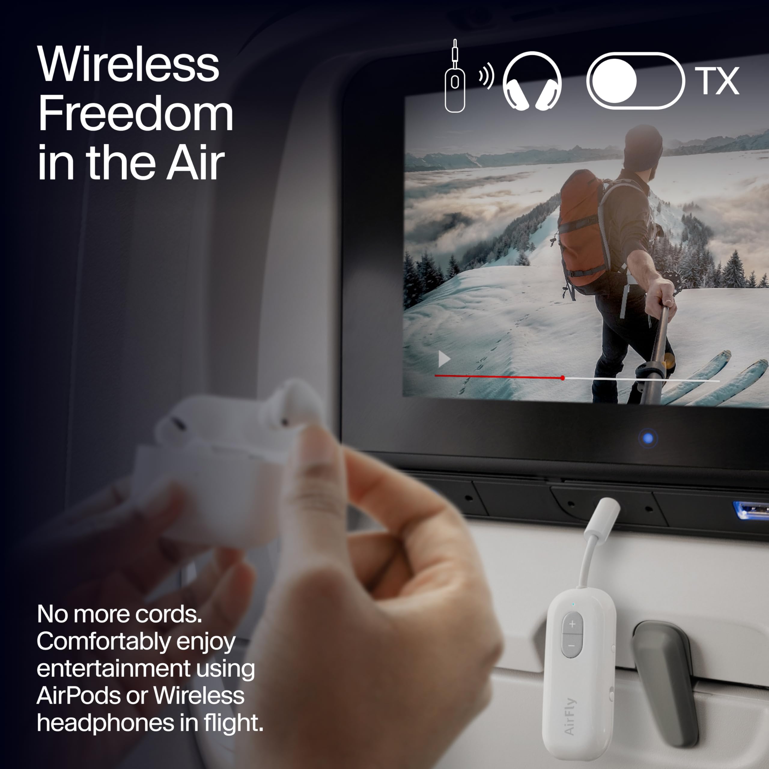 Wireless Bluetooth Audio Transmitter for AirPods & Headphones – 3.5mm Jack Adapter for Airplanes, Gym Equipment & Gaming
