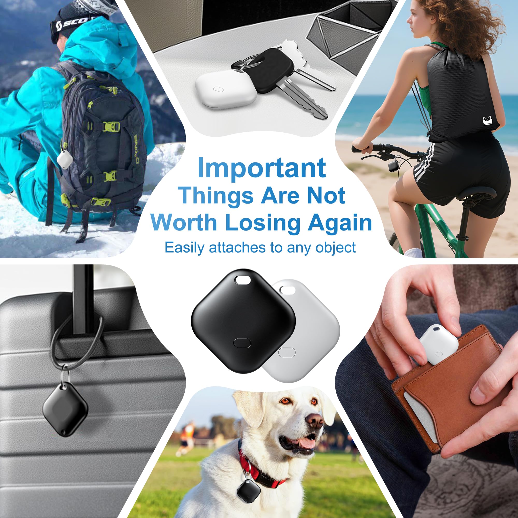 Android Find Hub Bluetooth Tracker Tag, Smart Item Locator with Global Tracking, IP67 Waterproof and Replaceable Battery