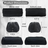 Black Large-Capacity Double-Zip Pencil Case